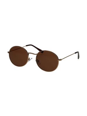 Spectrum Zonnebril Plat Ovaal Goud Metaal Bruin Unisex