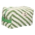 Toilettas Badstof Stripe Groen 23cm x 13cm