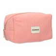 Beautybag Rib Waterdicht Roze 20cm x 11,5cm