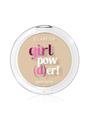 Claresa Girl Pow(d)er! Matt & Fix Pressed Powder 02 Natural Beige 12gr.