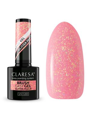 Claresa Brush Easy Gel Glitter Peach 5ml