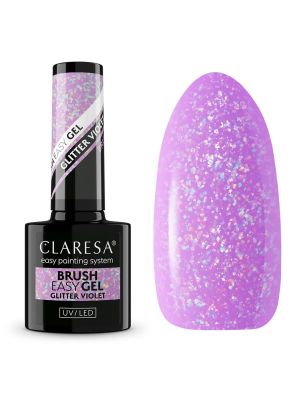 Claresa Brush Easy Gel Glitter Violet 5ml