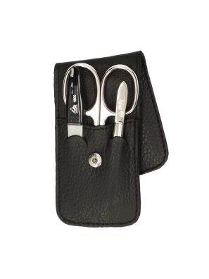 Erbe Solingen 3-delige Manicure Etui met Drukknoopsluiting Zwart (ERBE9018)
