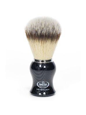 Omega Scheerkwast Hi-Brush Synthetisch Haar Met Dassenhaareffect Carbon Fiber Handvat 11cm