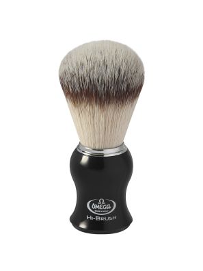 Omega Scheerkwast Hi-Brush Synthetisch Haar Met Dassenhaareffect Zwart Handvat 11cm
