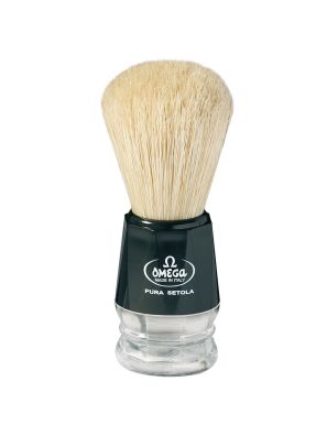 Omega Scheerkwast Varkenshaaar Zwart/Transparant Luxe Handvat 10cm