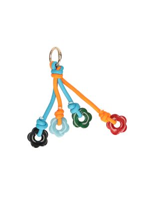 Bag Charm Blauw/Oranje Met Bloem