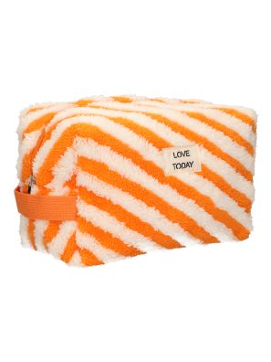 Toilettas Badstof Stripe Oranje 23cm x 13cm
