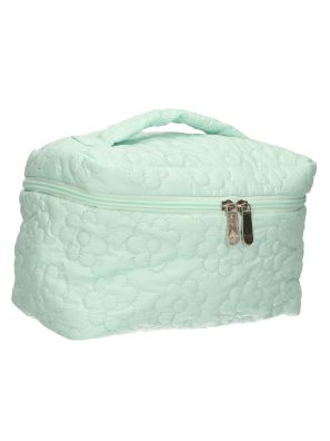 Beautycase Bloemen Turquoise 24cm x 17cm