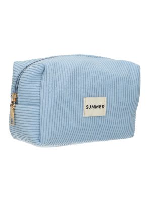 Beautybag Rib Waterdicht Blauw 20cm x 11,5cm