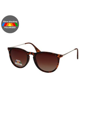 Spectrum Polarized Zonnebril Rond Tortoise Goud Bruin Dames