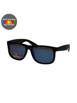 Spectrum Polarized Zonnebril Vierkant Mat Zwart Blauw Heren