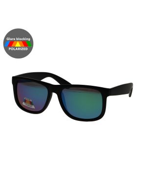 Spectrum Polarized Zonnebril Vierkant Mat Zwart Groen Heren